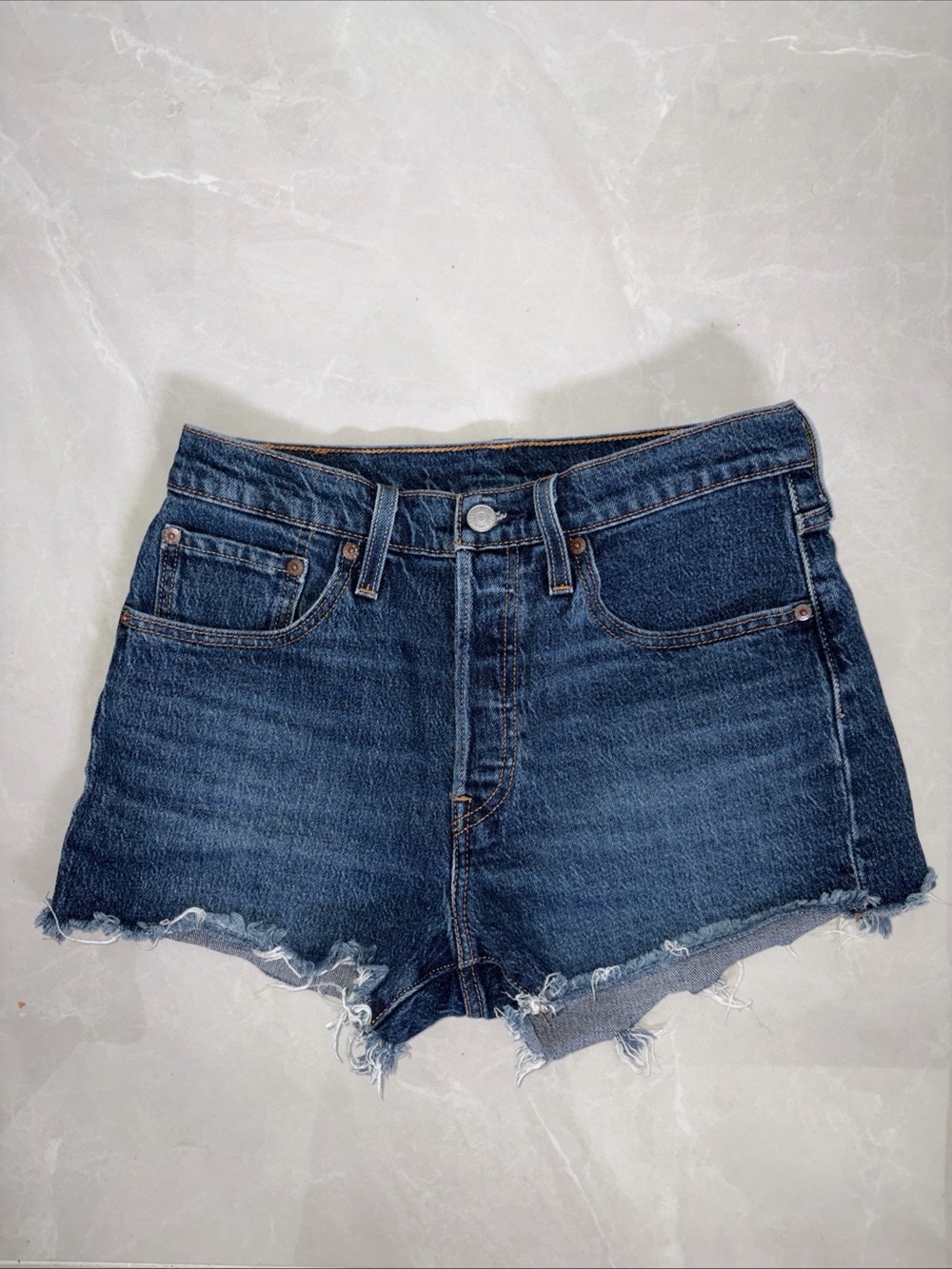 Levi's 501 button fly  Blue Denim Cutoff Shorts 27